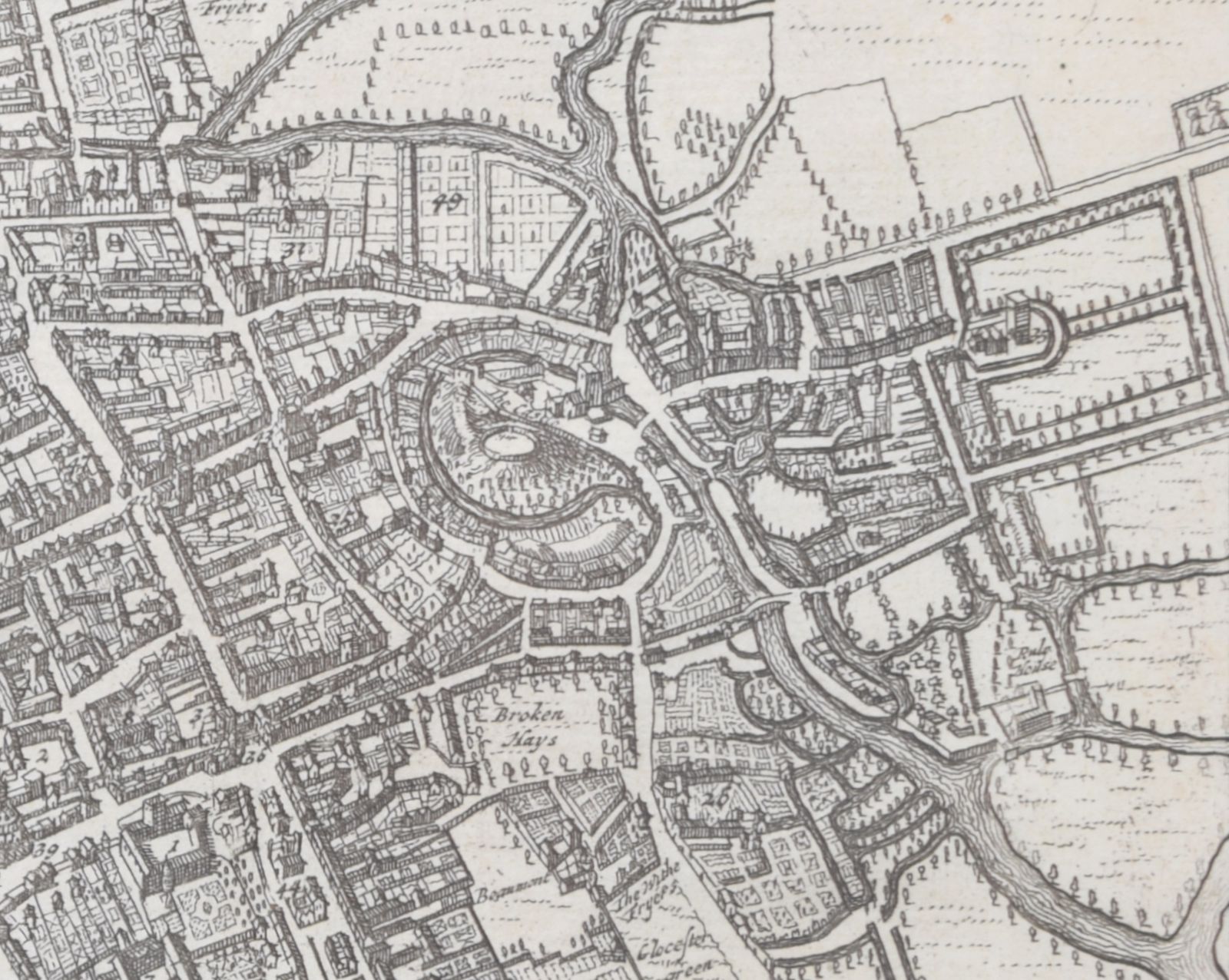 Map Of Oxford 18th Century Engraving By Pieter Van Der Aa After David Loggan photo furniture