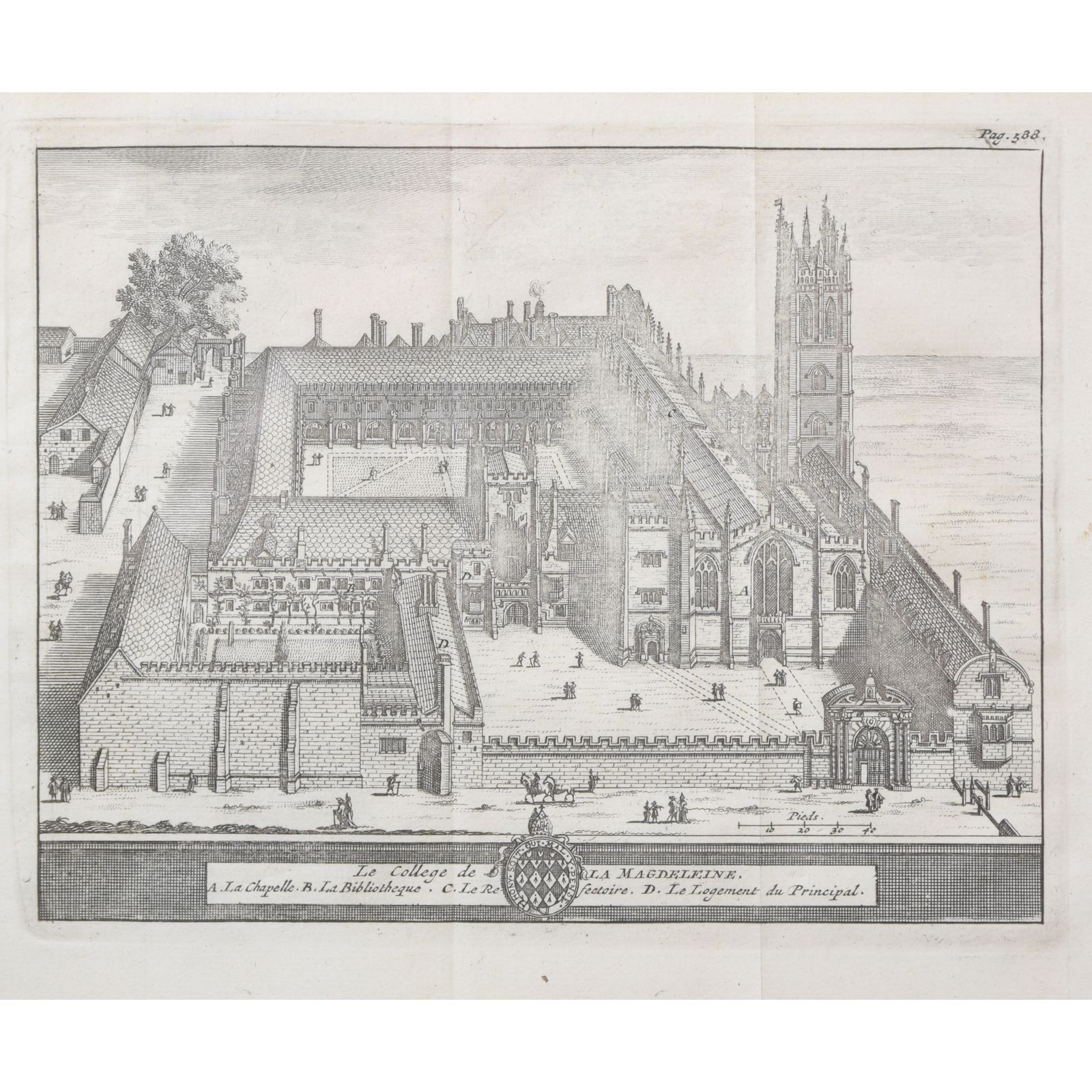 Pieter Van Der Aa (1659 1733), After David Loggan (1634–1692) Magdalen College, Oxford (1727)