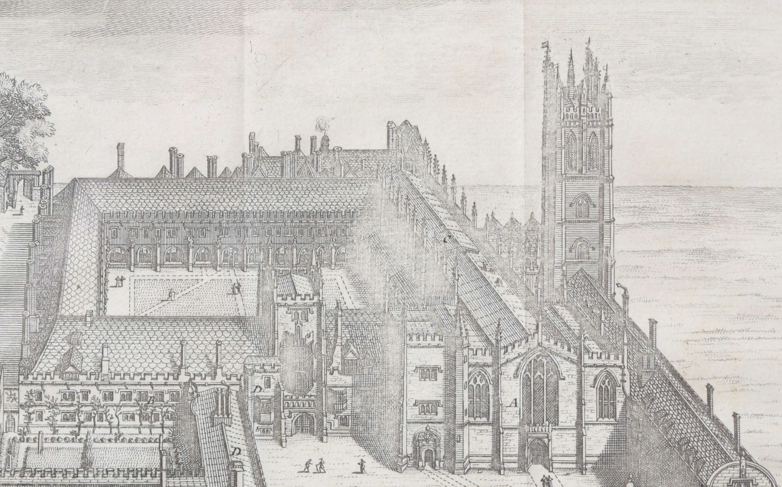 Pieter Van Der Aa (1659 1733), After David Loggan (1634–1692) Magdalen College, Oxford (1727) photo 280.0