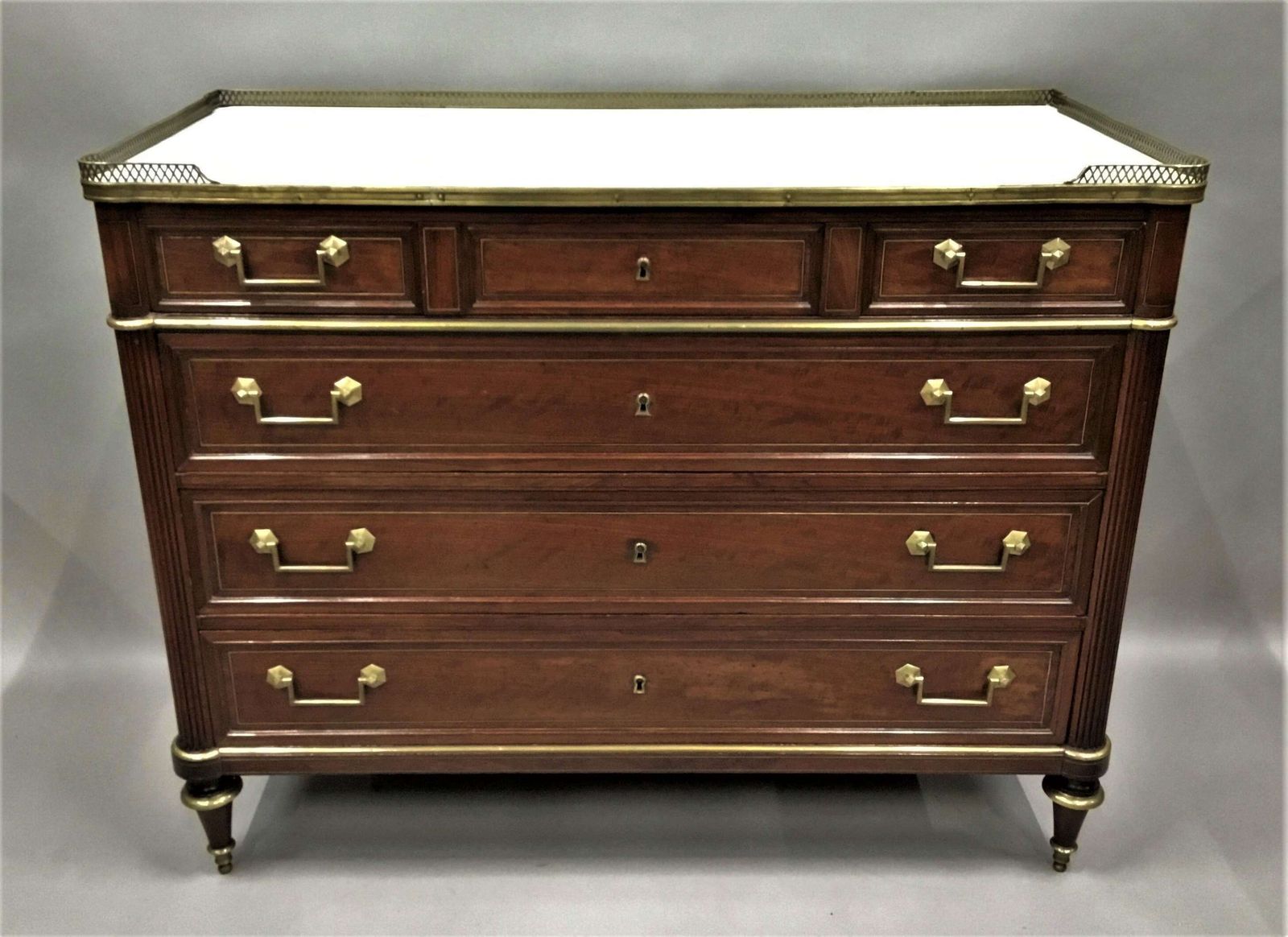 Late C18th Louis XVI Neoclassical Figured Mahogany Commode photo 5280.0