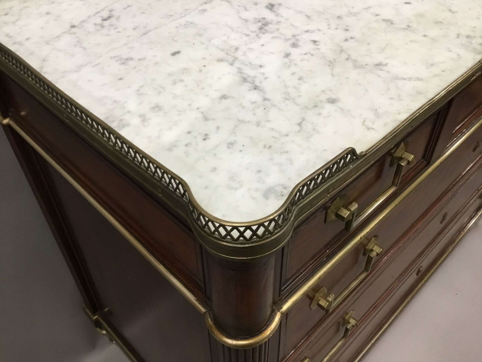 photo for sale Late C18th Louis XVI Neoclassical Figured Mahogany Commode