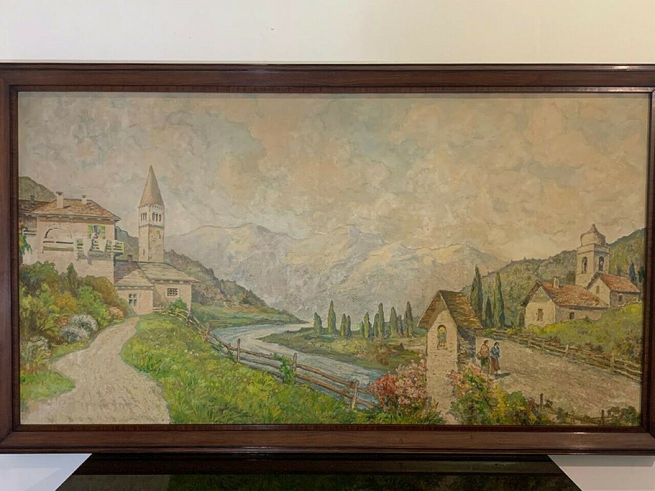 Mountain Landscape, Oil Painting On Canvas, 1920s photo furniture
