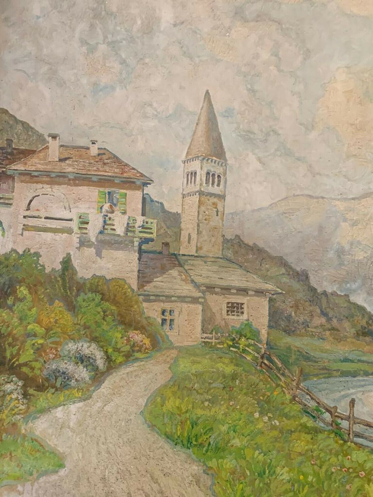 Mountain Landscape, Oil Painting On Canvas, 1920s photo buy