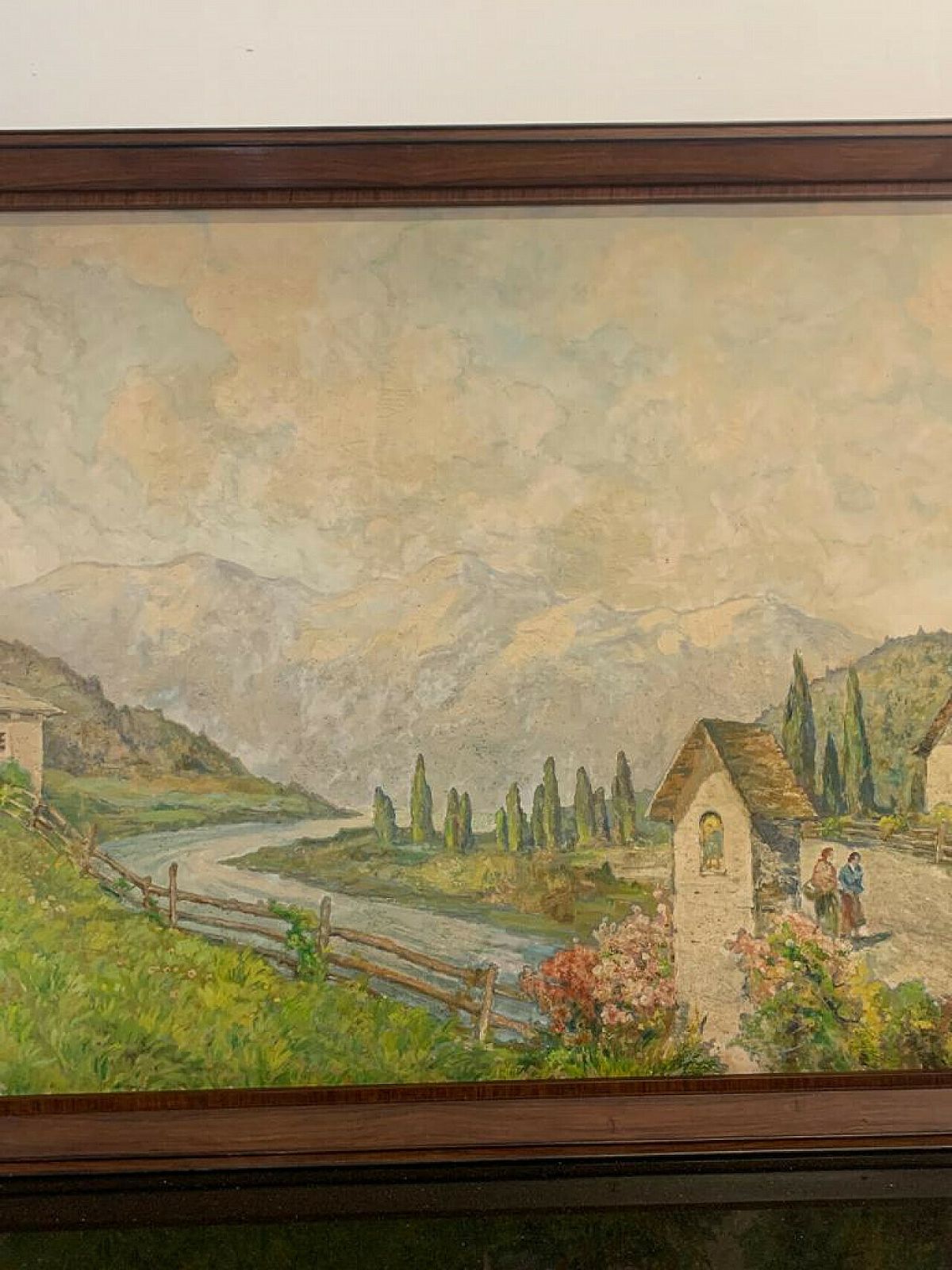 photo for sale Mountain Landscape, Oil Painting On Canvas, 1920s
