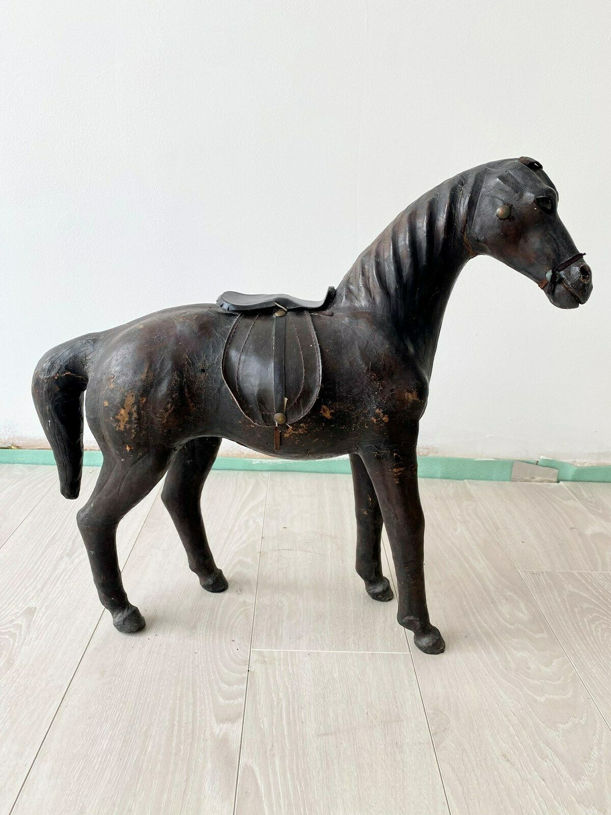 Vintage French Leather Horse photo buy