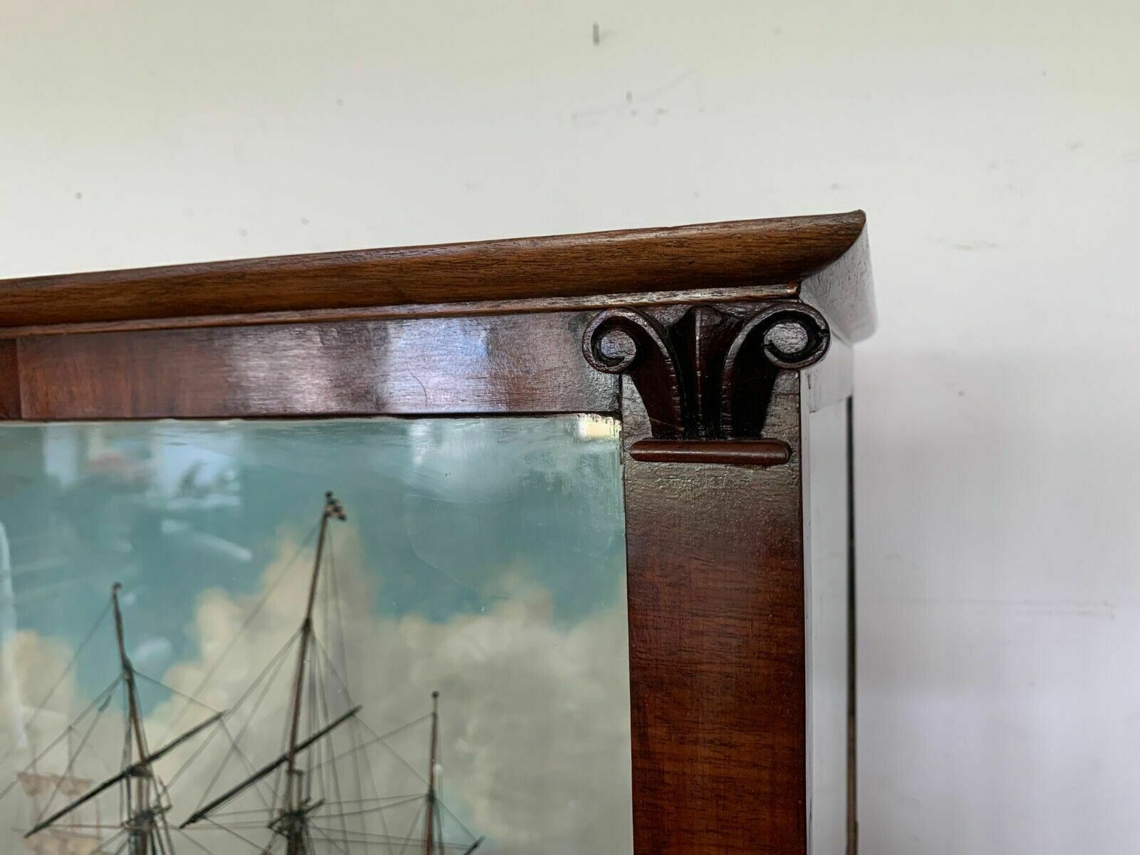 Art Old Model Of A Sailboat With Three Masts In Its 19th Century Showcase photo