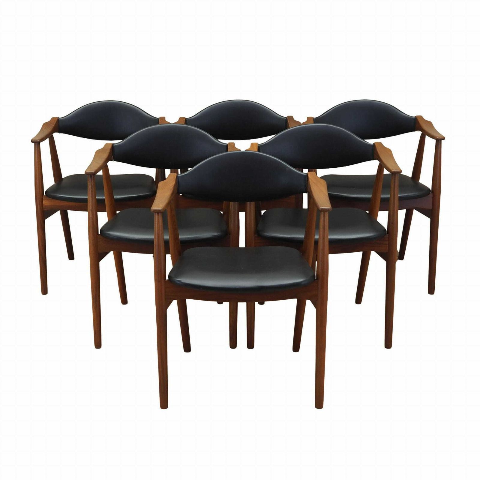 Set Van Zes Teakhouten Stoelen, Deens Design, Ca. Jaren 1970, Fabrikant: Farstrup Møbler