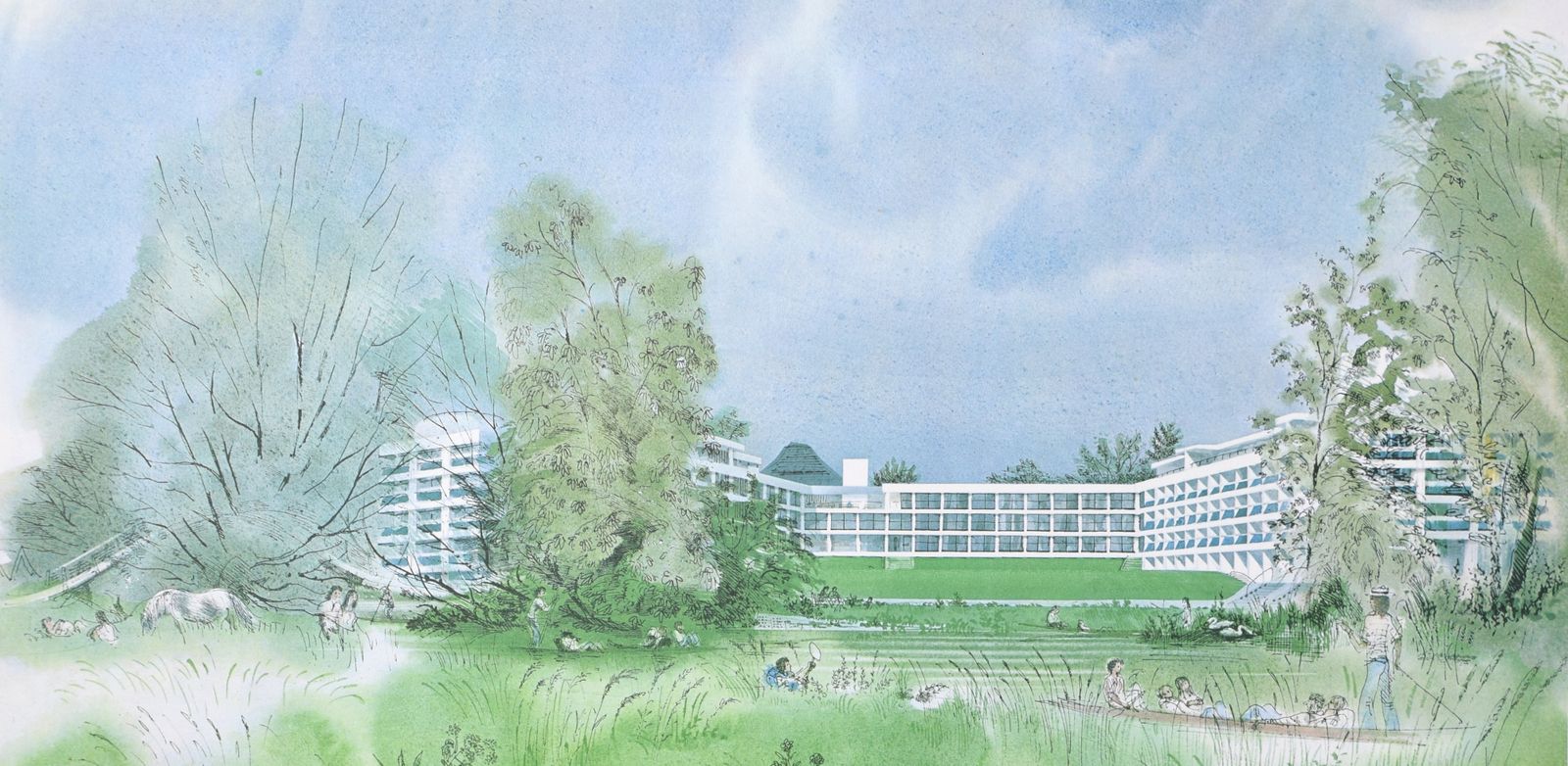 David Gentleman (Born 1930) Wolfson College, Oxford (1976) photo furniture