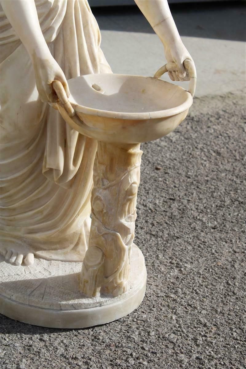 Lady In Solid Italian Art Nouveau Marble With Column And Fountain 1910 photo furniture