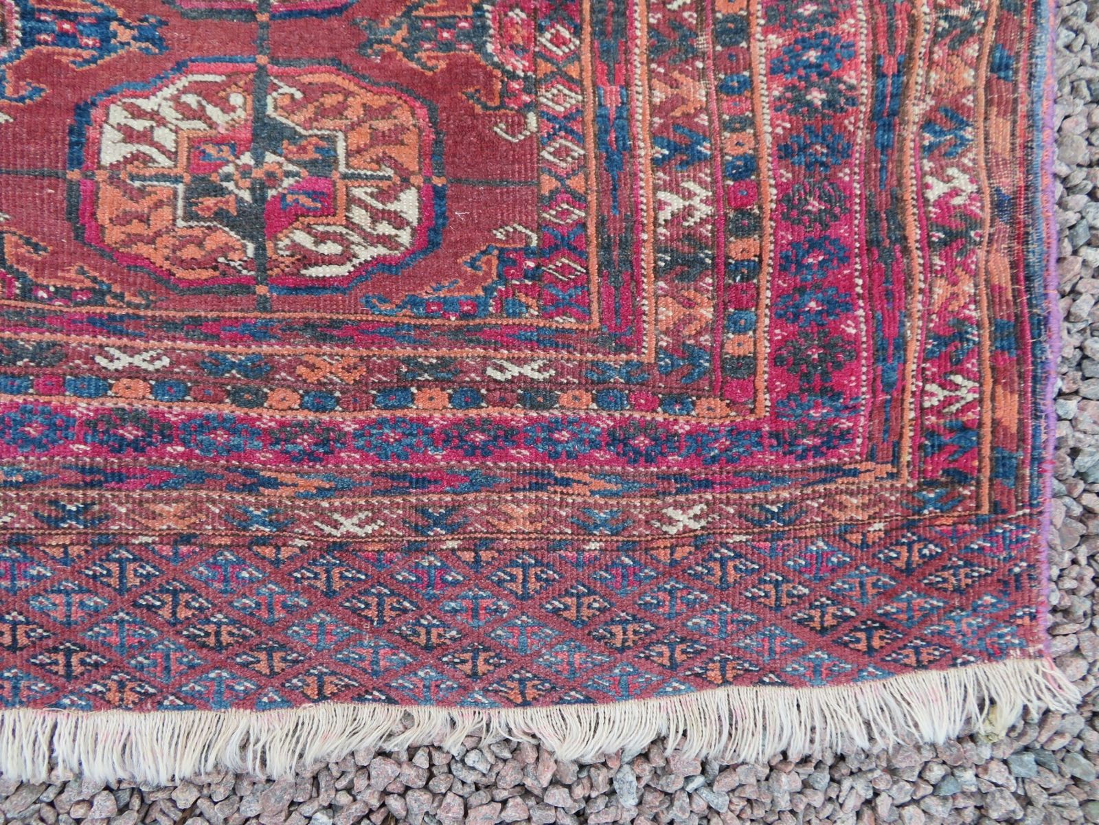 photo vinterior Antique Tekke Turkmen "Wedding Dowry" Rug. Circa 1880.135cm X 128cm.