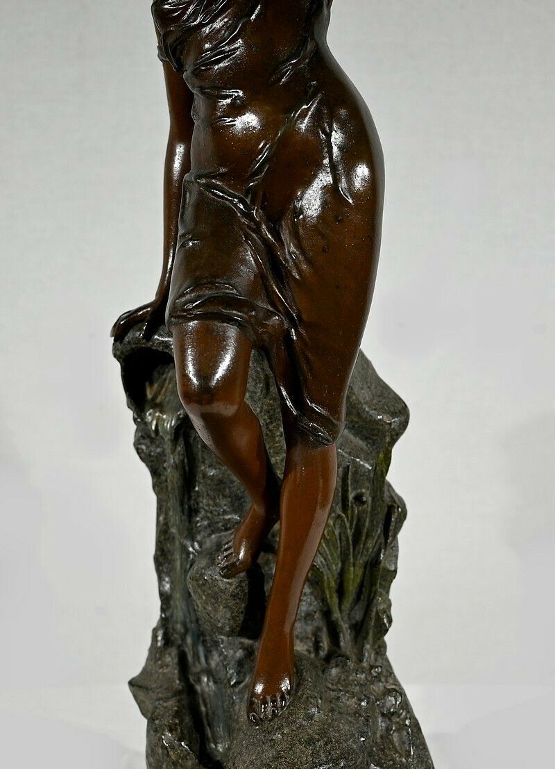 Art Important Spelter "La Femme Au Rameau", By L. Hott, Early 20th Century photo