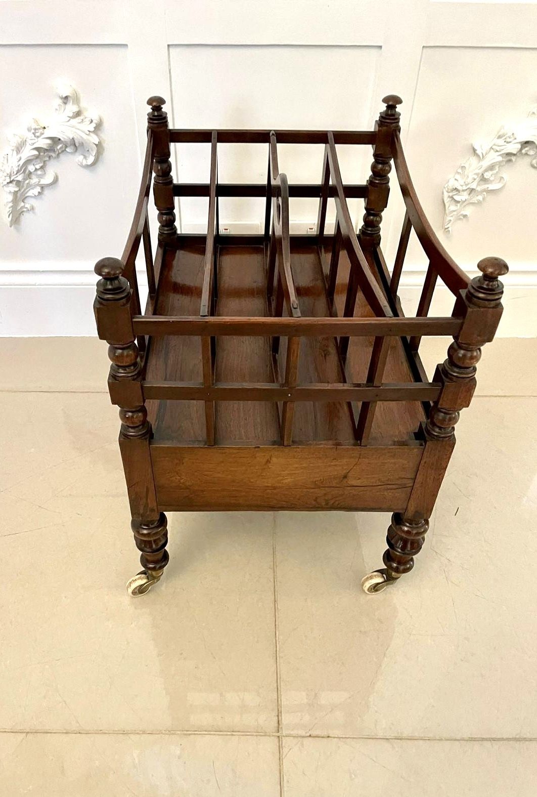 Antique 19th Century Quality Mahogany Freestanding Canterbury photo furniture