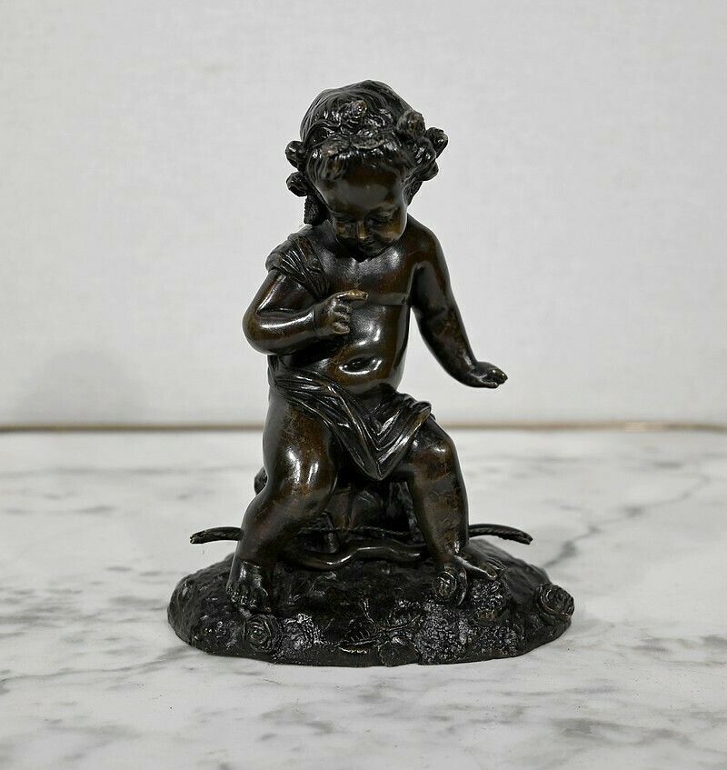 Bronze “Putto With The Arc” – 19th Century