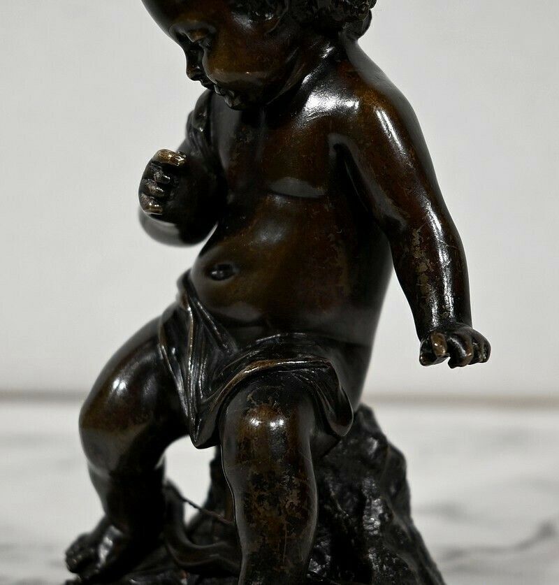photo furniture Bronze “Putto With The Arc” – 19th Century