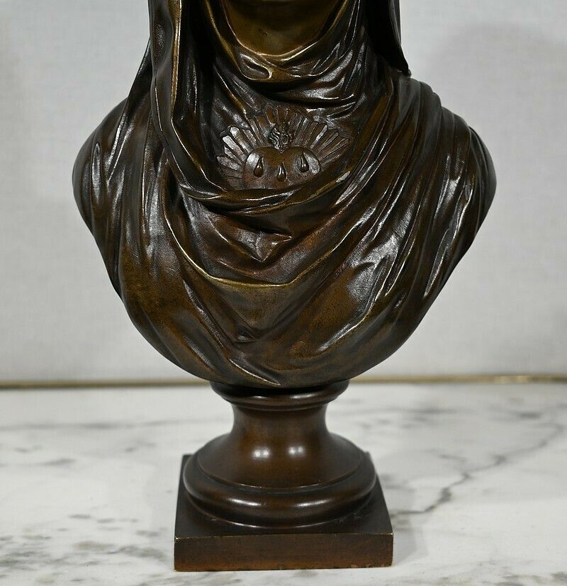 Bronze “The Virgin Mary”, J. Bulio – 19th Century photo vinterior