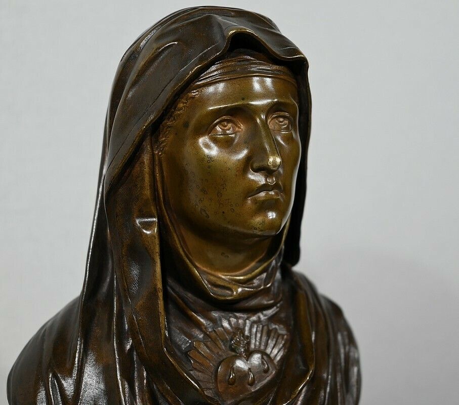 photo for sale Bronze “The Virgin Mary”, J. Bulio – 19th Century