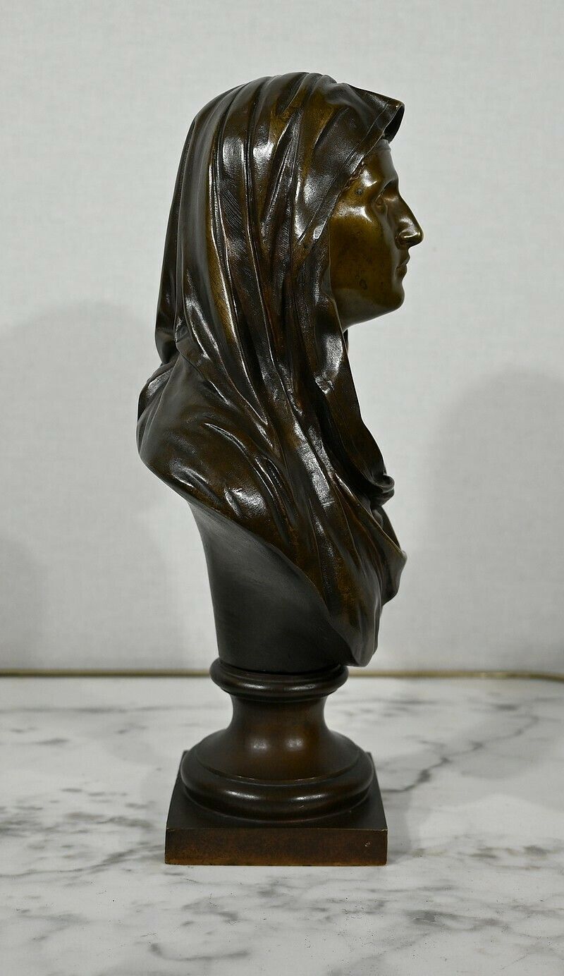 Art Bronze “The Virgin Mary”, J. Bulio – 19th Century photo