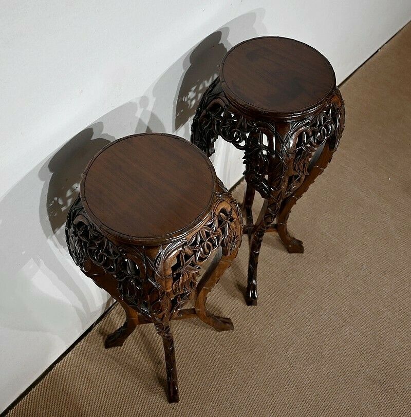 Pair Of Large Asian Rosewood Stands, 20th Century photo Furniture