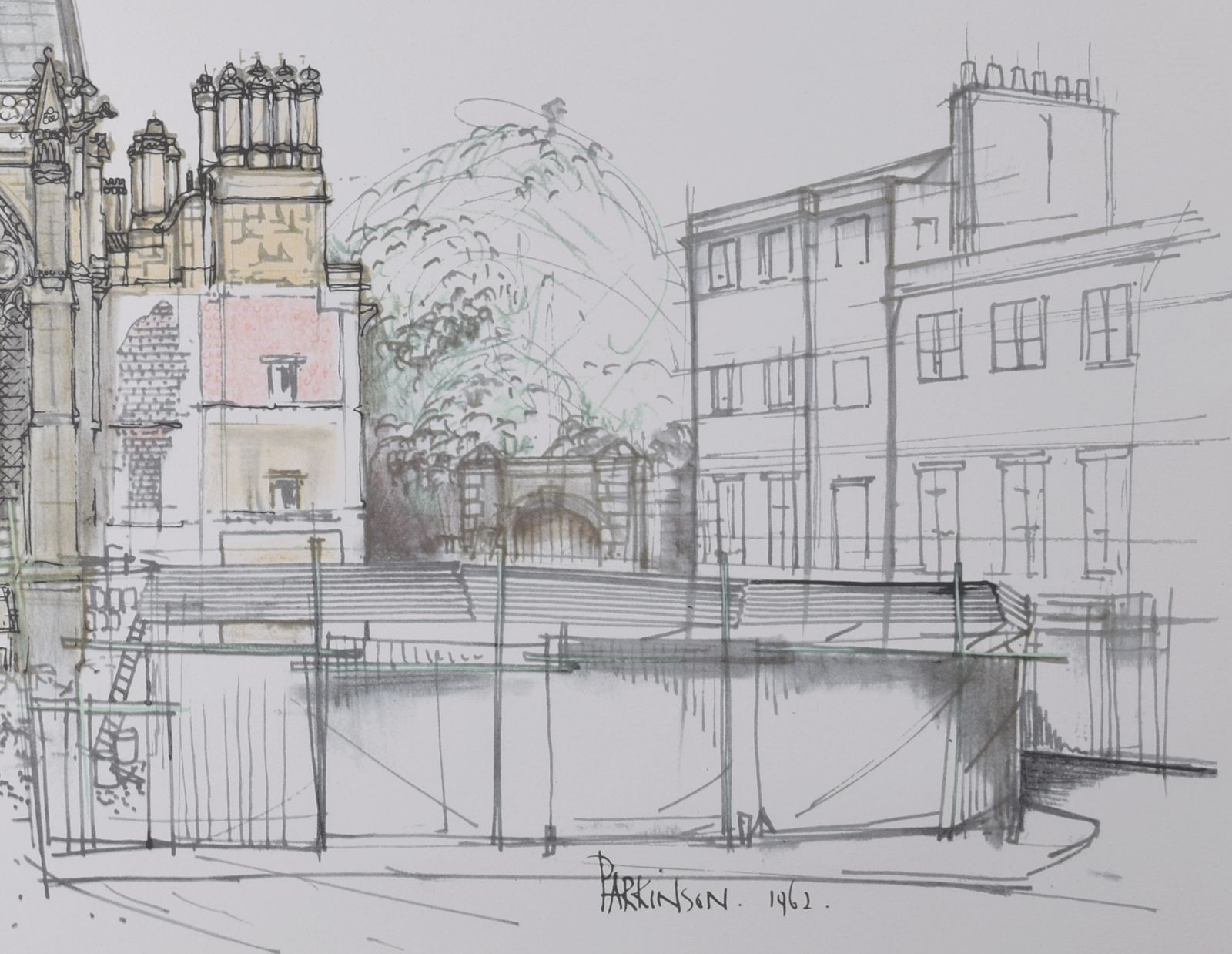 Robert Parkinson Exeter College Chapel From Broad Street (1964) photo Art