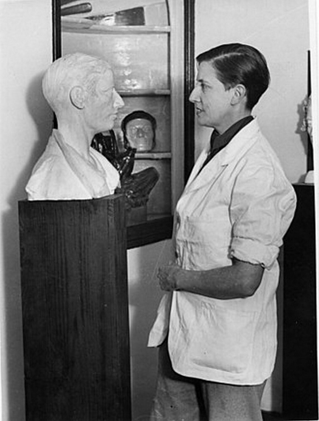 Art Deco Silvered Bronze Mask By Doris Katherine Flinn photo 250.0