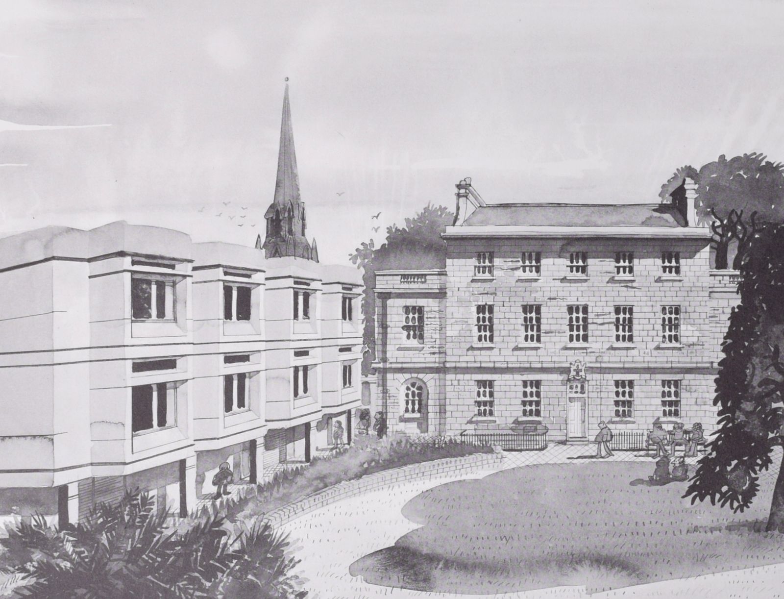 St Peter’s College, Oxford Lithograph By Paul Hogarth photo for sale