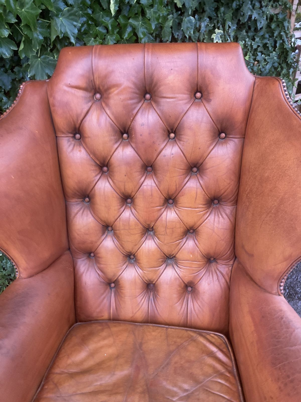 photo furniture Leather Wing Back Chair