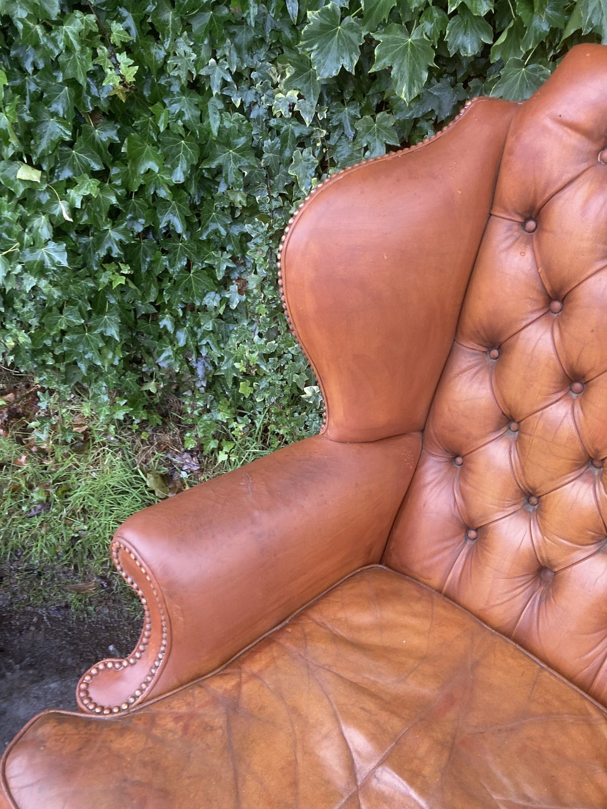 photo for sale Leather Wing Back Chair
