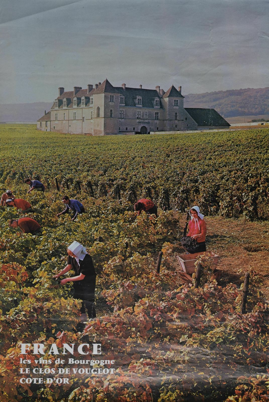 France – Wines Of Burgundy Château Du Clos De Vouge Original Vintage Poster