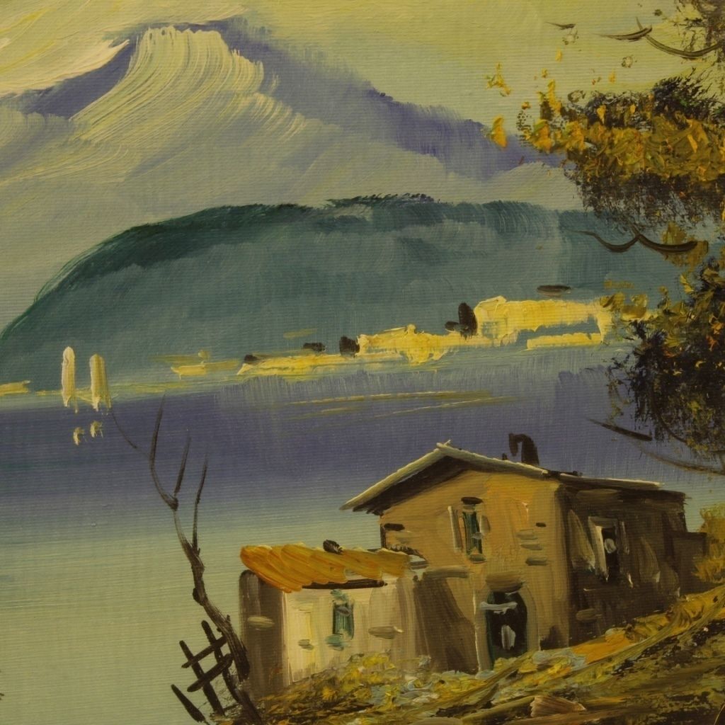 Art Italian Lake View Painting Oil On Canvas photo