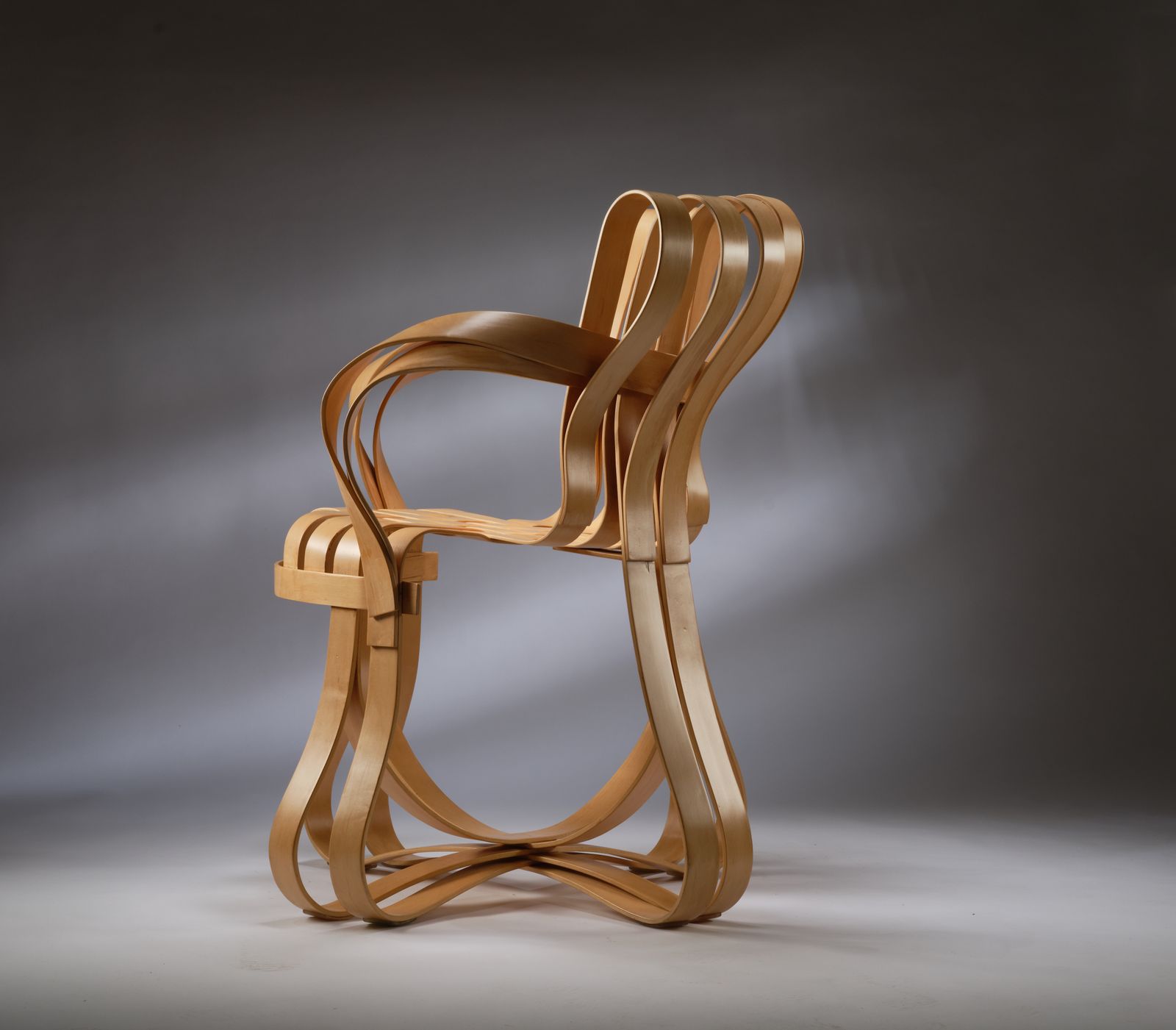Extremely Rare Frank Gehry For Knoll White Maple Bentwood 'Cross Check' Chairs, Circa 1990's. photo Furniture