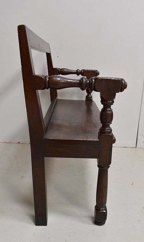Small Bench With Oak Backrest, Louis XIV – 19th Century Style photo 1822.07