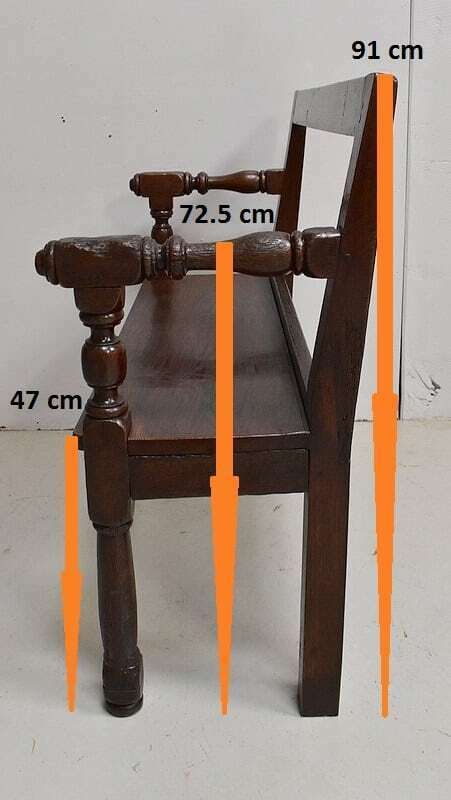 Small Bench With Oak Backrest, Louis XIV – 19th Century Style photo buy