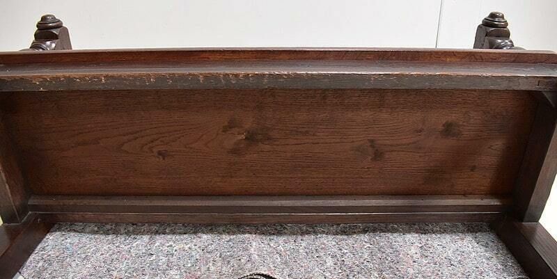 photo vinterior Small Bench With Oak Backrest, Louis XIV – 19th Century Style