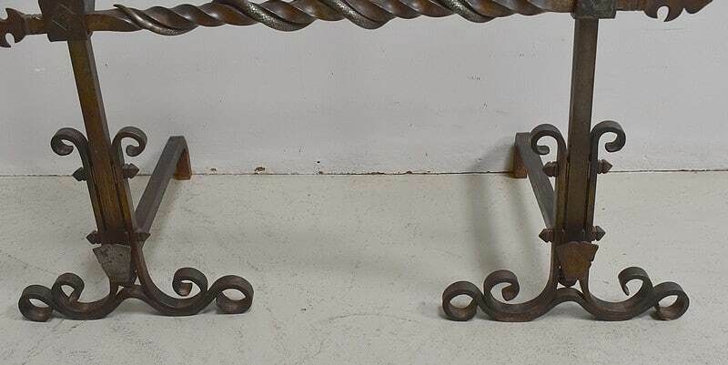 Pair Of Wrought Iron Andirons, Late 19th Century photo Home Fixtures
