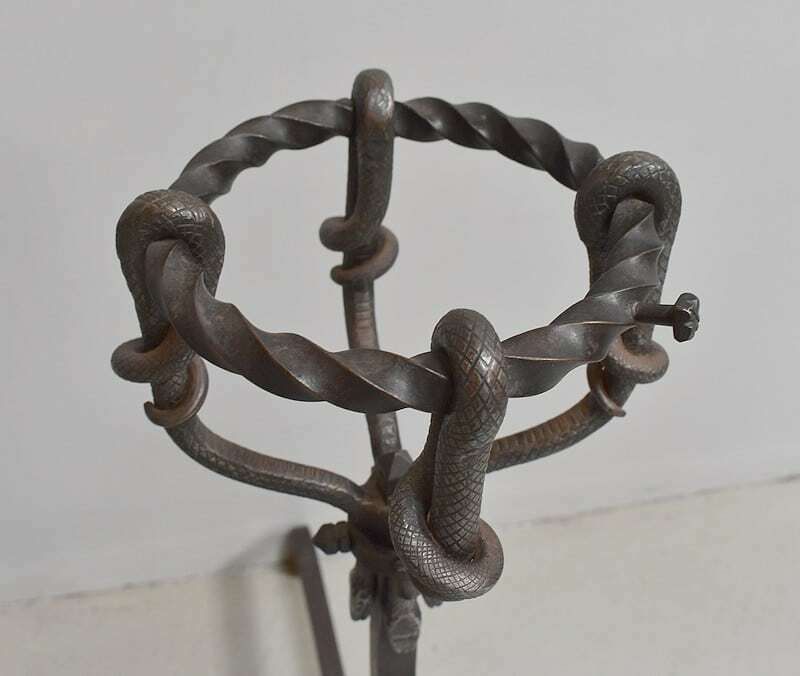 Pair Of Wrought Iron Andirons, Late 19th Century photo 968.2
