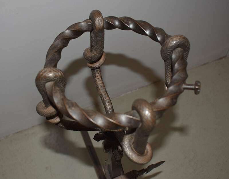 Pair Of Wrought Iron Andirons, Late 19th Century photo vinterior