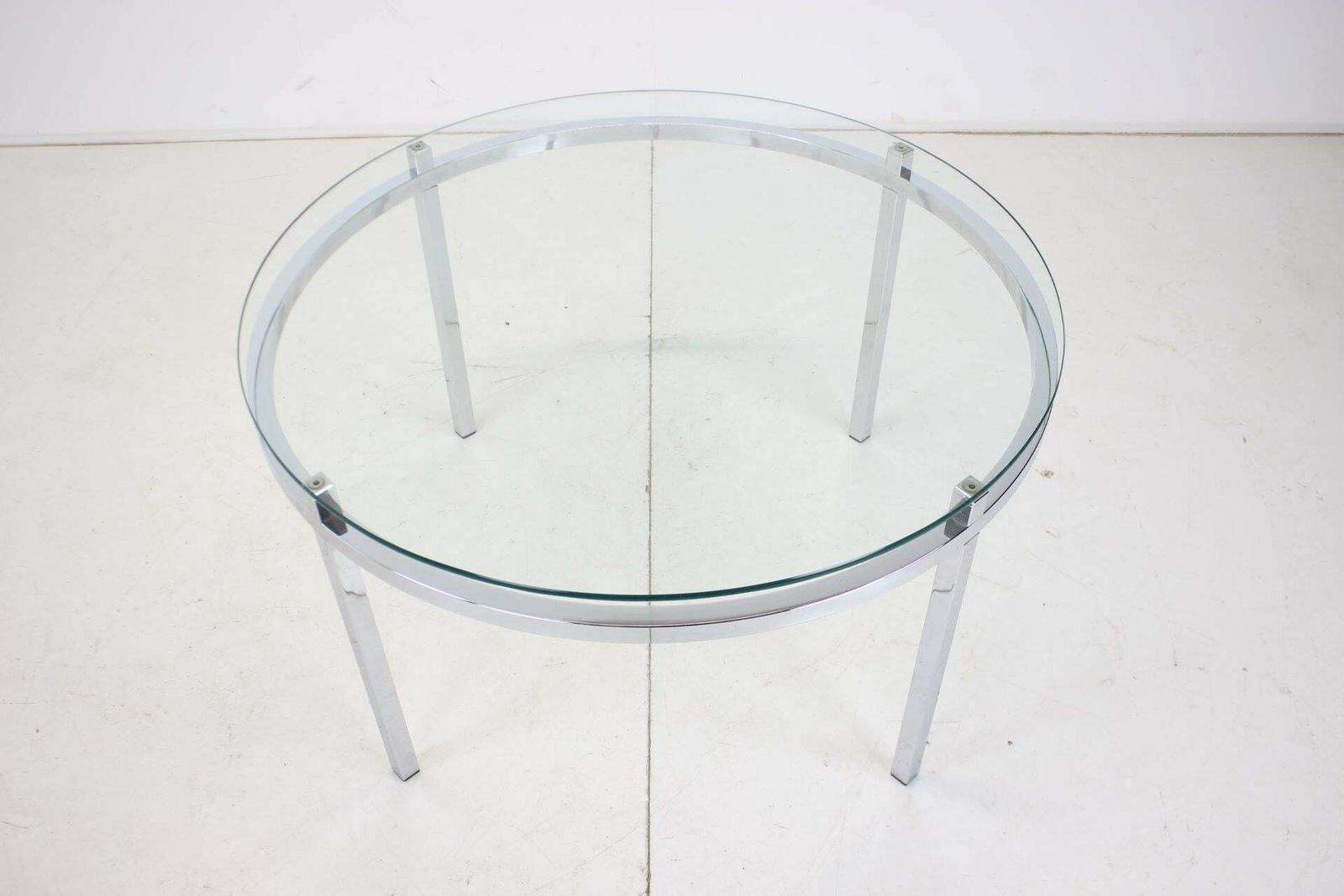 1970s Round Conference Table Chrome And Glass, Italy photo furniture