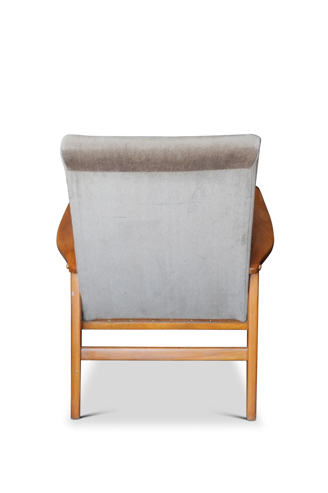 Mid Century Modern Danish Beech Open Frame Easy Armchair With Taupe Velvet Upholstery 1960's Ol photo Furniture
