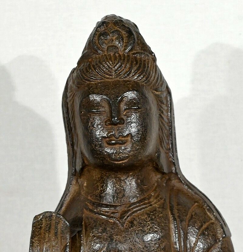 Black Stone Buddha Statue, China   2nd Half Of The 19th Century photo 2157.85