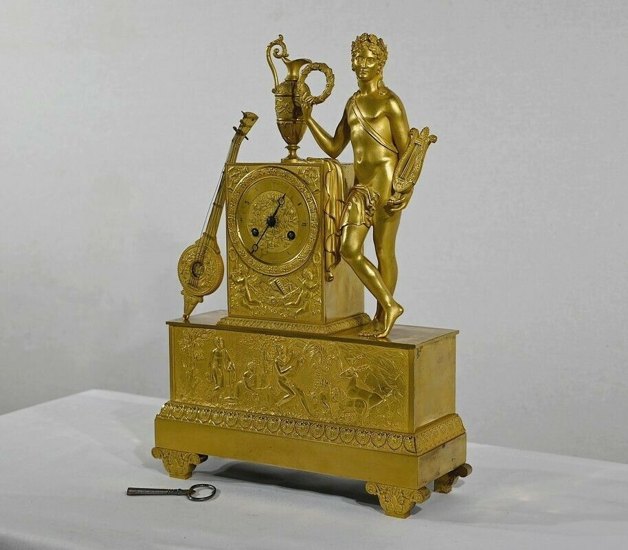 Clock In Gilt Bronze, Stamped "Leroy Palais Royal", Empire Period   Early 19th Century photo for sale