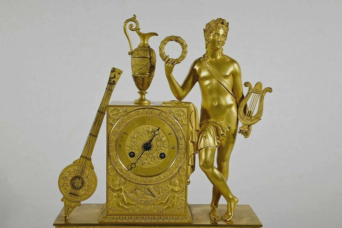 Clock In Gilt Bronze, Stamped "Leroy Palais Royal", Empire Period   Early 19th Century photo 3182.7