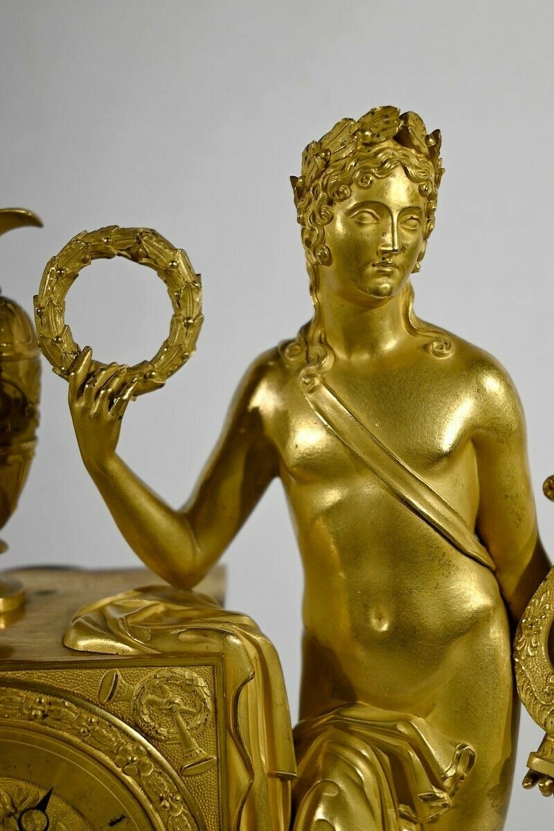 Clock In Gilt Bronze, Stamped "Leroy Palais Royal", Empire Period   Early 19th Century photo buy