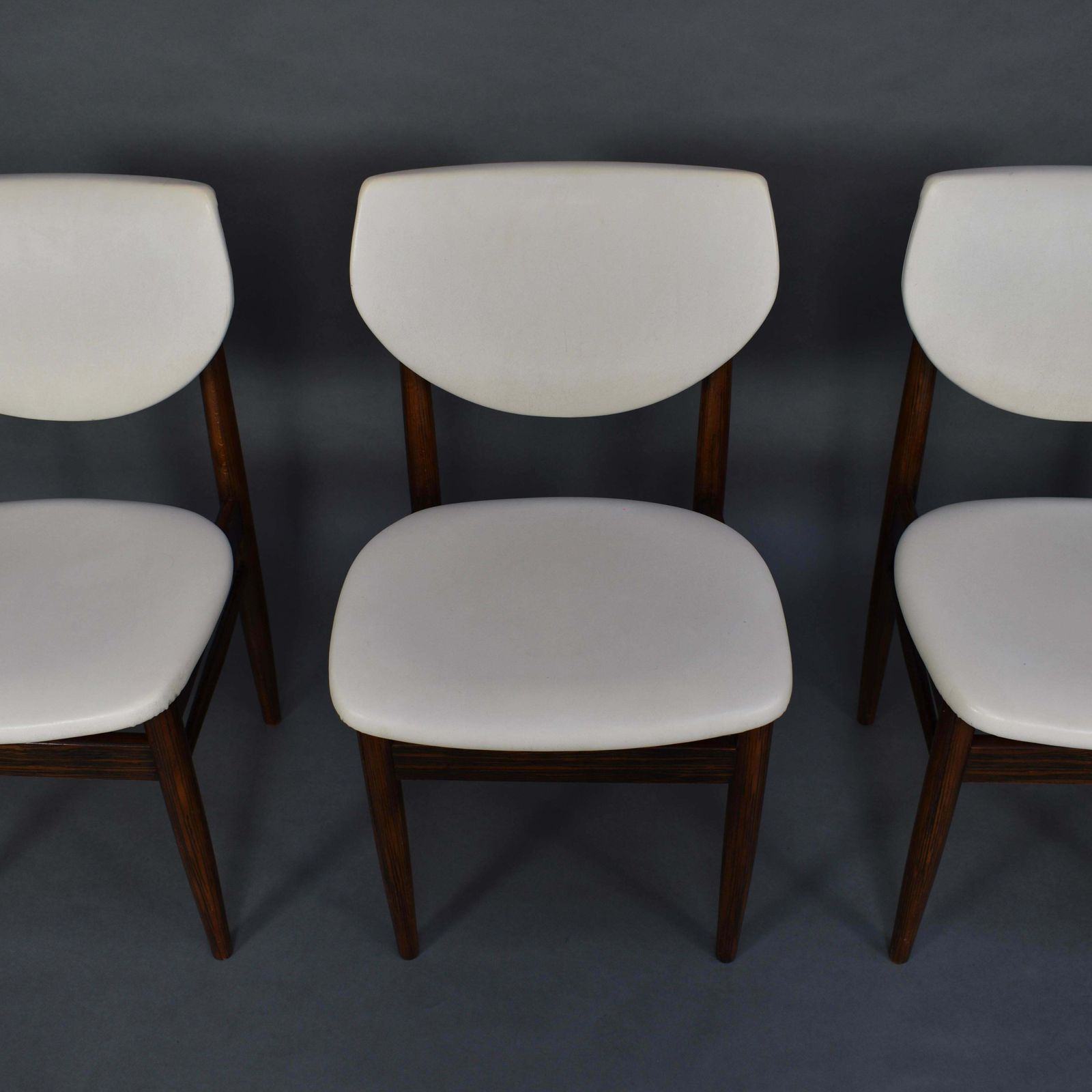 Set Of Four Wenge Dining Room Chairs, Circa 1960 photo vintage