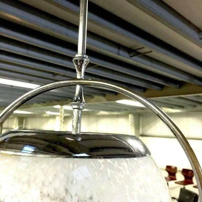Pair Of Midcentury Italian Murano Glass Pendant Lamps, 1950s 1960s photo vinterior