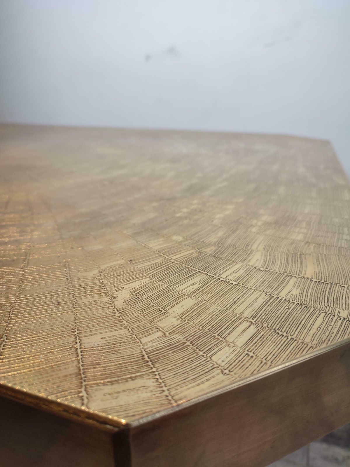 Brass Etched Dining/ Desk Table By "Georges Mathias" photo buy