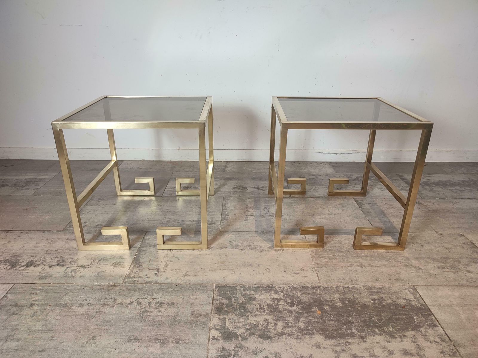 G Shape Pair Of Side Tables From Belgo Chrom photo furniture