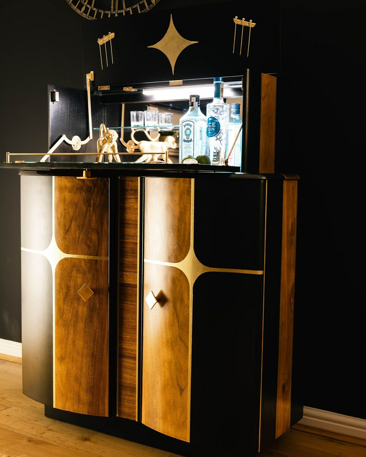 Asteria Cocktail Cabinet/ Drinks Cabinet Art Deco Cocktail Bar photo Furniture