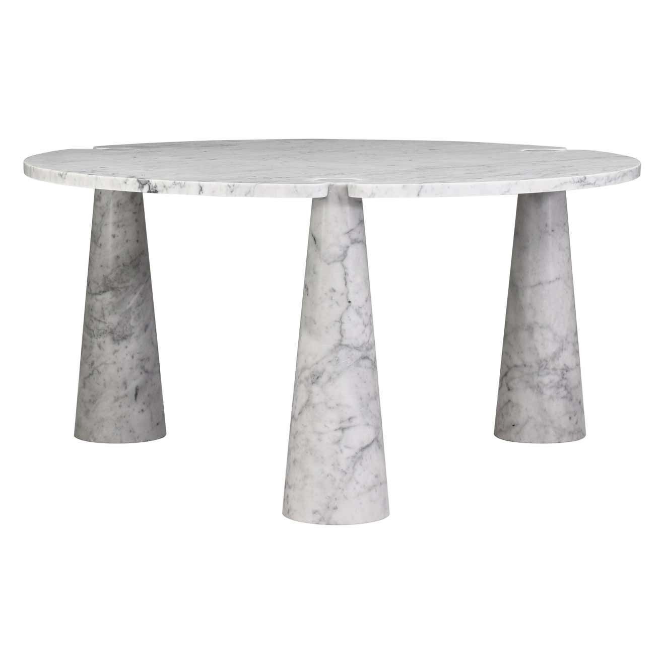 Mangiarotti Eros Round Dining Table Carrara Marble Skipper, Italy, Circa 1970