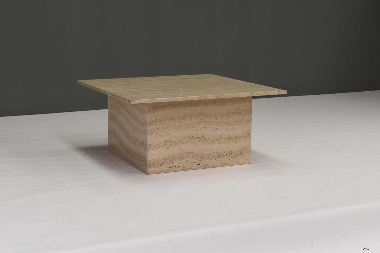 Square Travertine Coffee Table In The Style Of Up&Up Mangiarotti, Italy, 1970 photo furniture