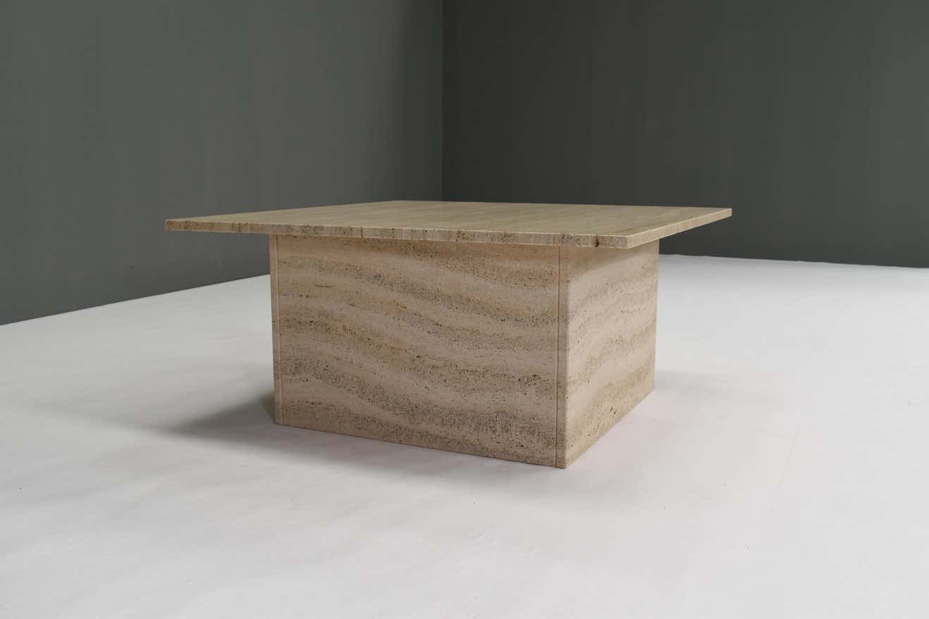 Square Travertine Coffee Table In The Style Of Up&Up Mangiarotti, Italy, 1970 photo 2012.4